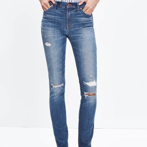 Madewell Denim - Madewell 9” High Rise Skinny Jean Rip + Repair Edition - 27